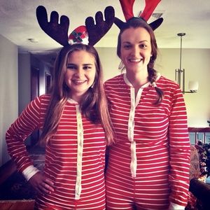 Red and White striped onsie